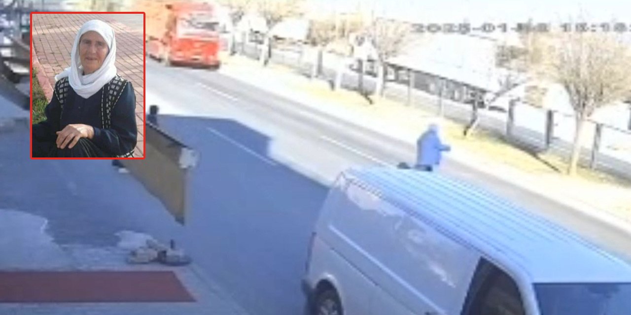 Kamyonun çarptığı yaşlı kadın öldü! Kaza anı kamerada
