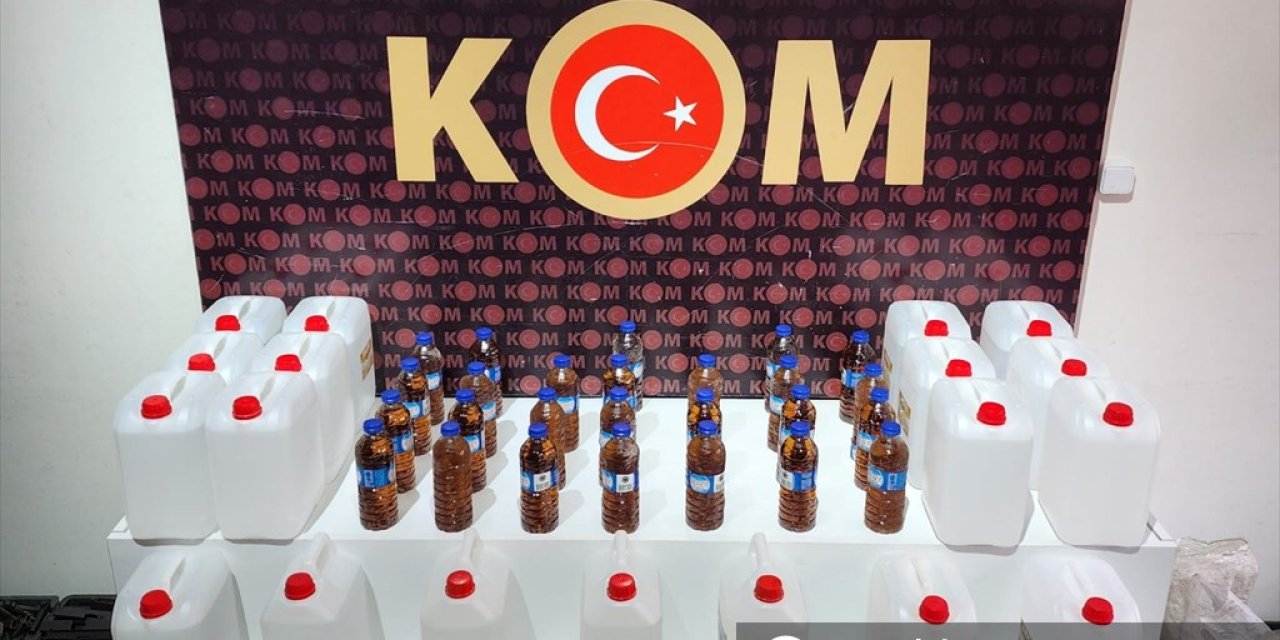 Konya’da sahte içki operasyonu! Evi imalathaneye çevirmiş