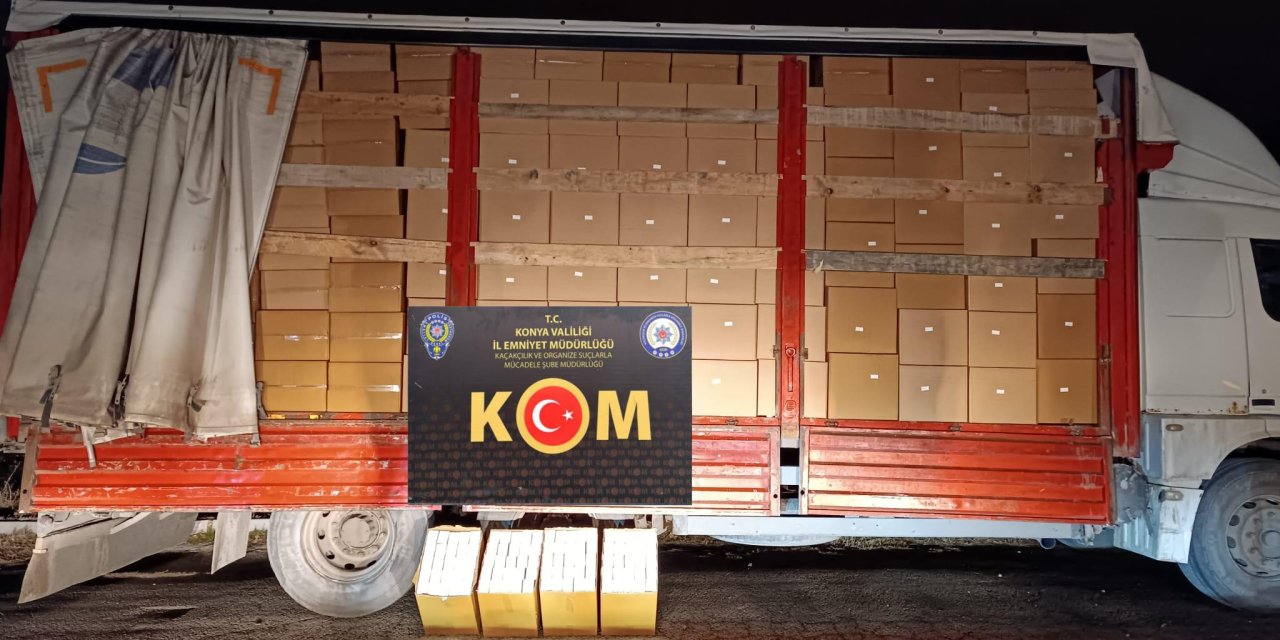 Konya’da bir kamyon dolusu makaron ele geçirildi