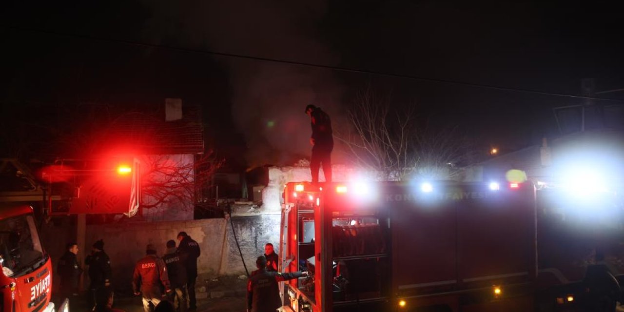 Konya’da ekipleri alarma geçiren yangın