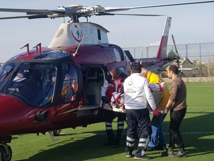 Konya'da kalp krizi geçiren hastaya hava ambulansı