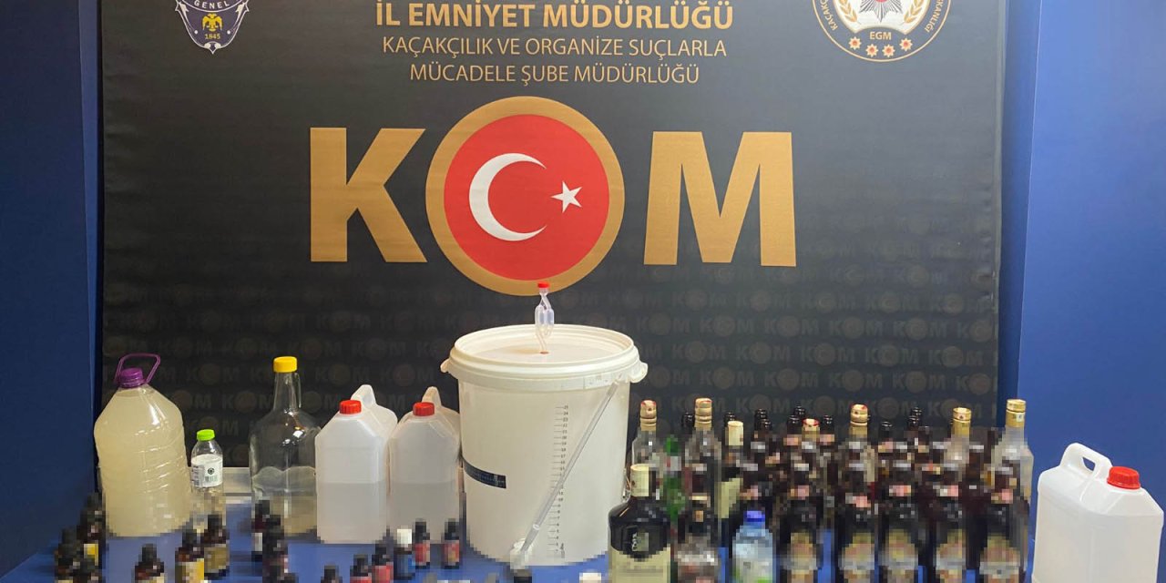 Sahte içki üreticilerine baskın: 50 litre ele geçirildi