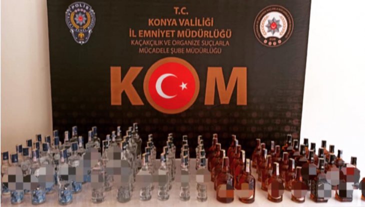 Konya polisinden kaçak içki operasyonu