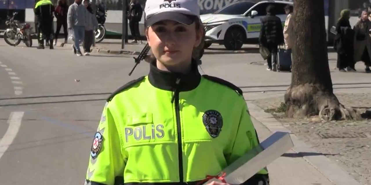 Konya’da kadın polislerden 8 Mart kutlaması