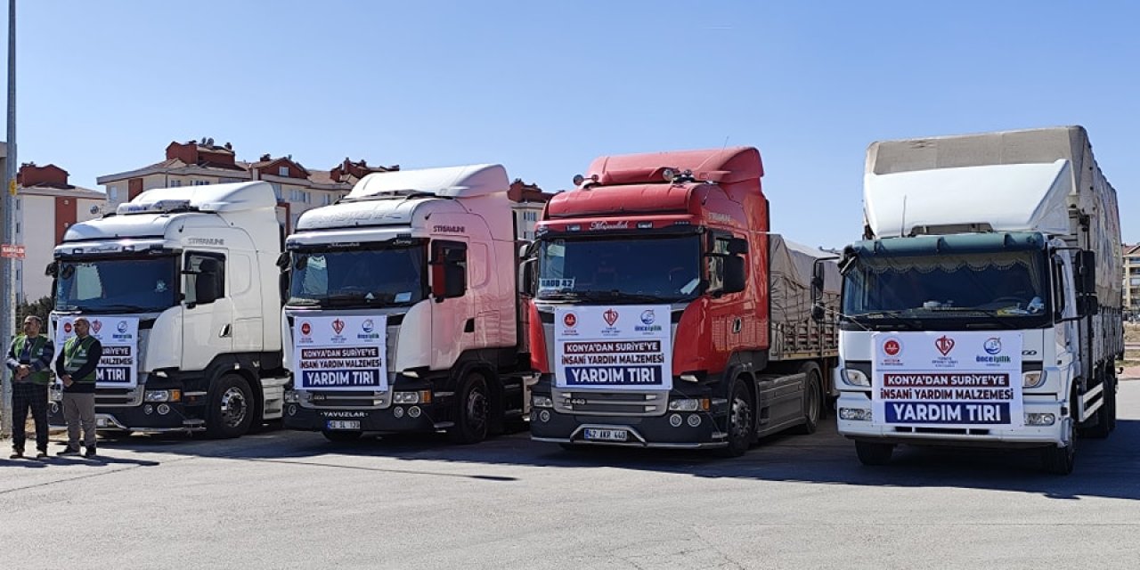 Konya’dan Suriye’ye 4 TIR Ramazan yardımı