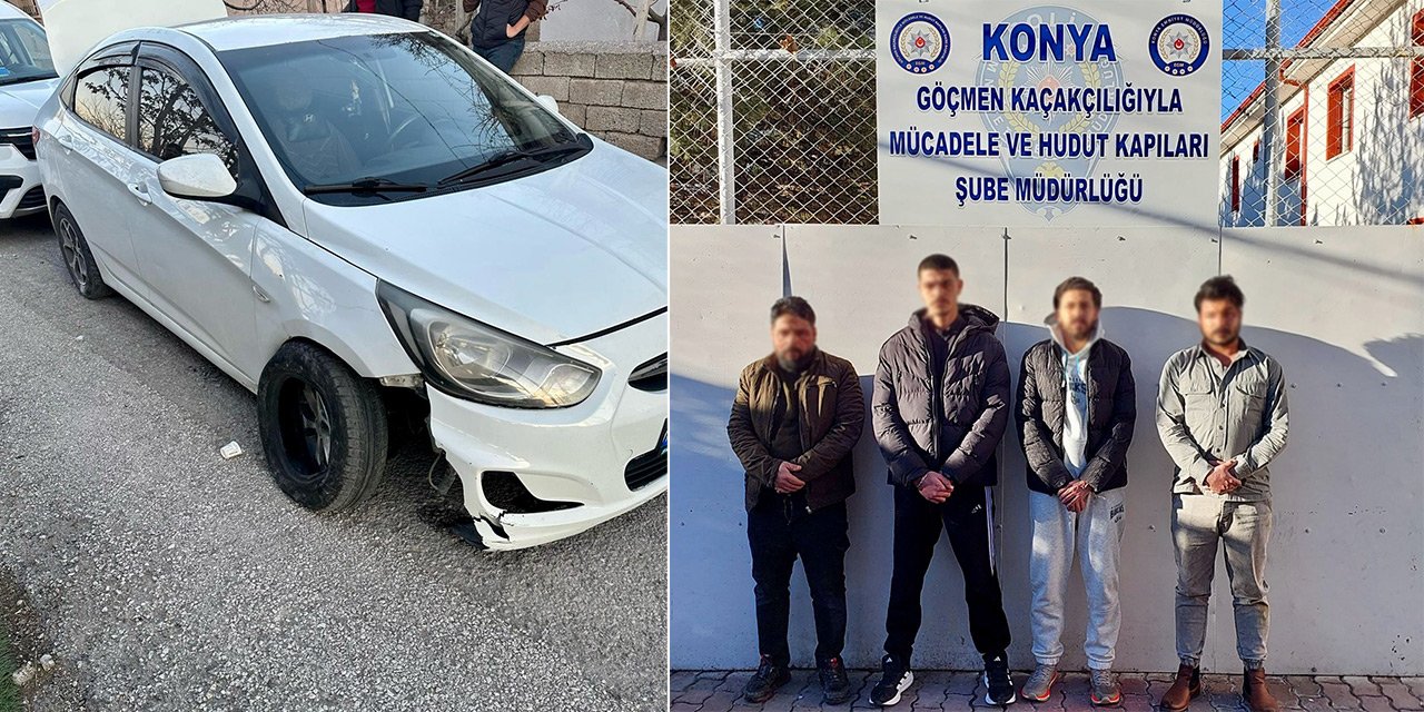 Konya polisi ile göçmen kaçakçıları arasında kovalamaca