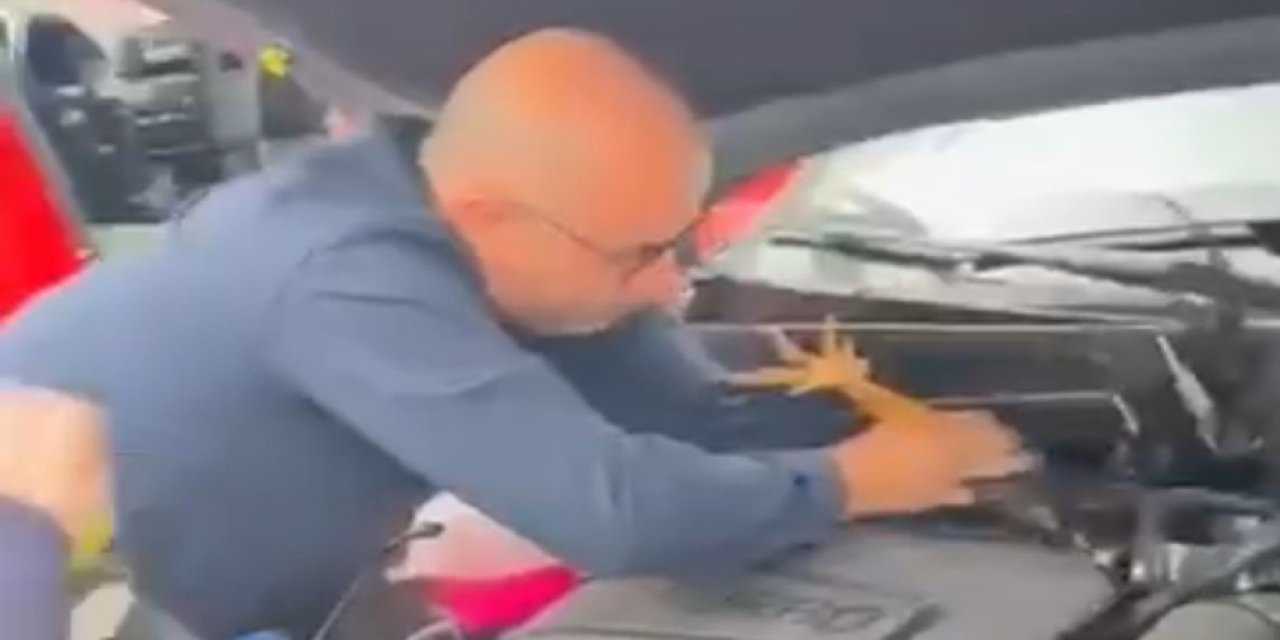 Aracın motorundan gelen sese itfaiye bile şaşırdı