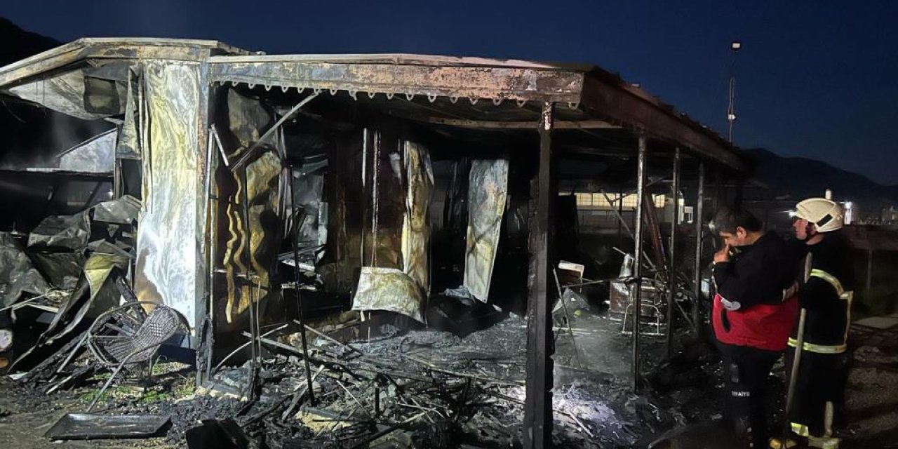 Konya’dan gittiler, tır garajında işyerini kundakladılar