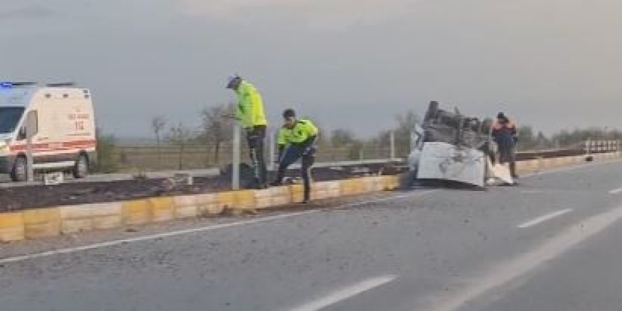 Konya’da takla atan otomobildeki 1 kişi yaralandı