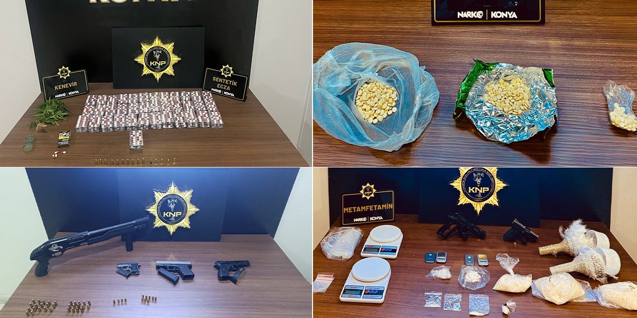 Konya Emniyeti göz açtırmadı! 1 haftada 38 operasyon, 37 tutuklama