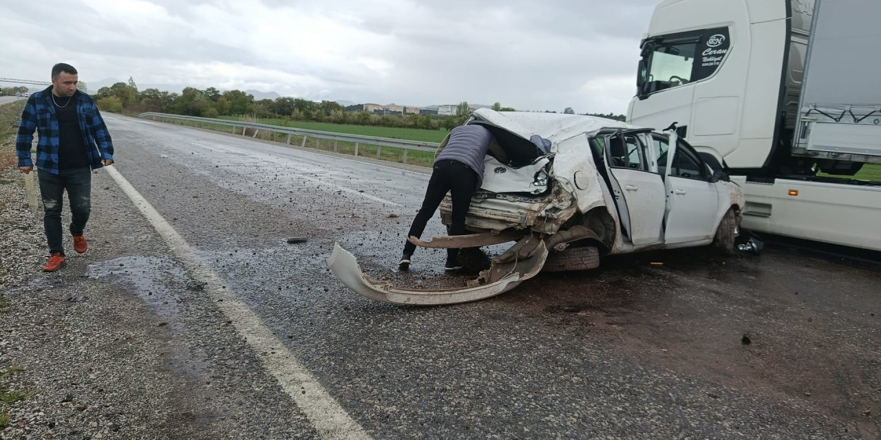 Yeni Konya - Antalya yolunda kaza! Korkulan olmadı