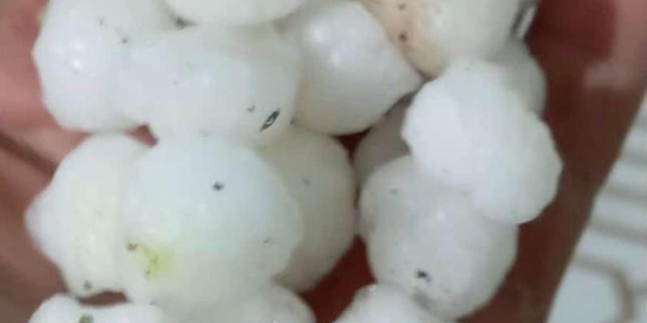 Bir ilimizde misket büyüklüğünde dolu şaşkınlığı