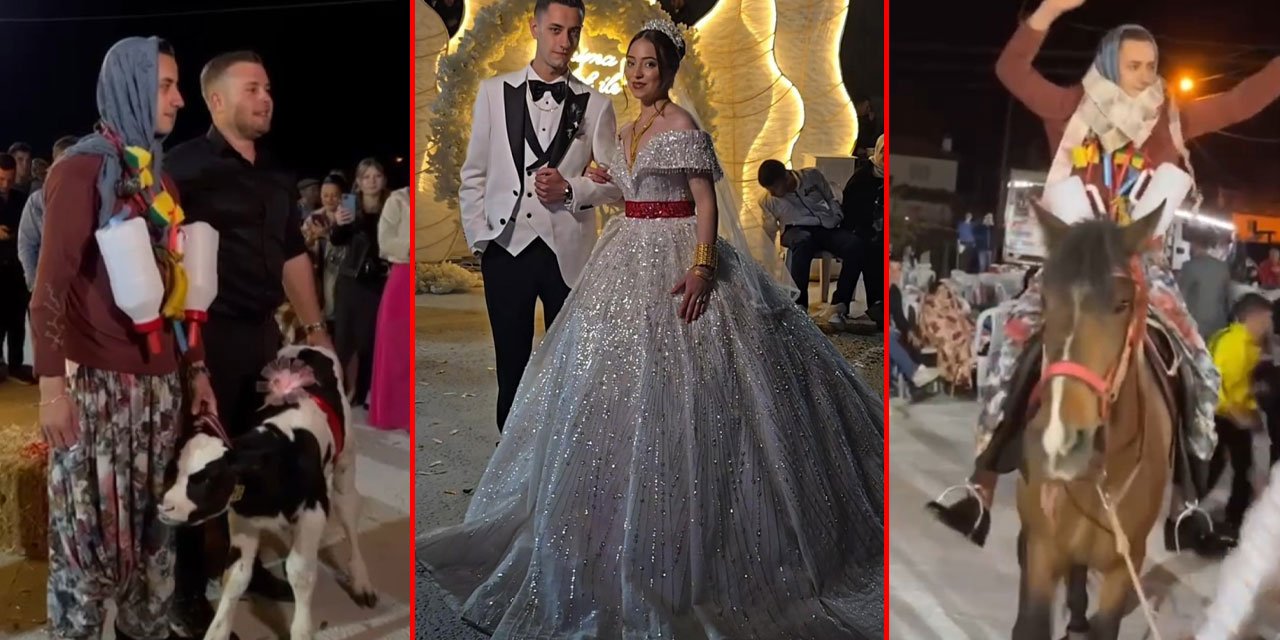 Takı töreninde gelin ve damadı şaşırtan hediyeler