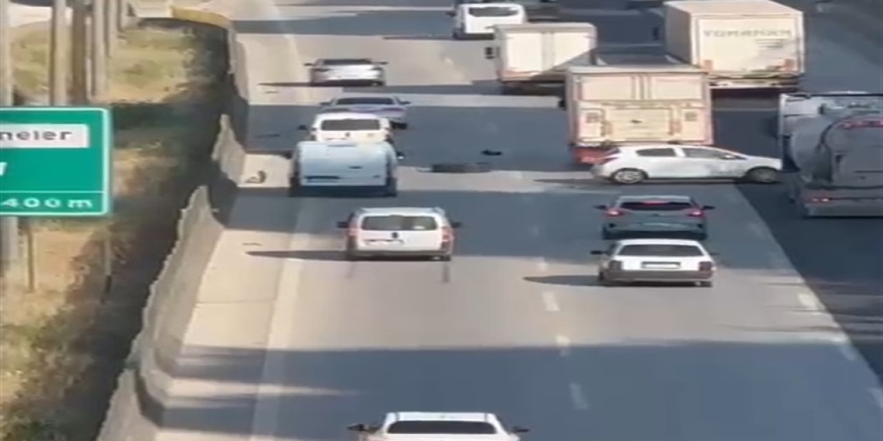 Lastiği gören panik yaptı, kazalar kaçınılmaz oldu