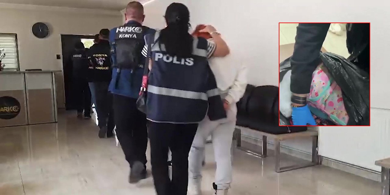 Konya’da anaokulu çantasında zehir sevkiyatı