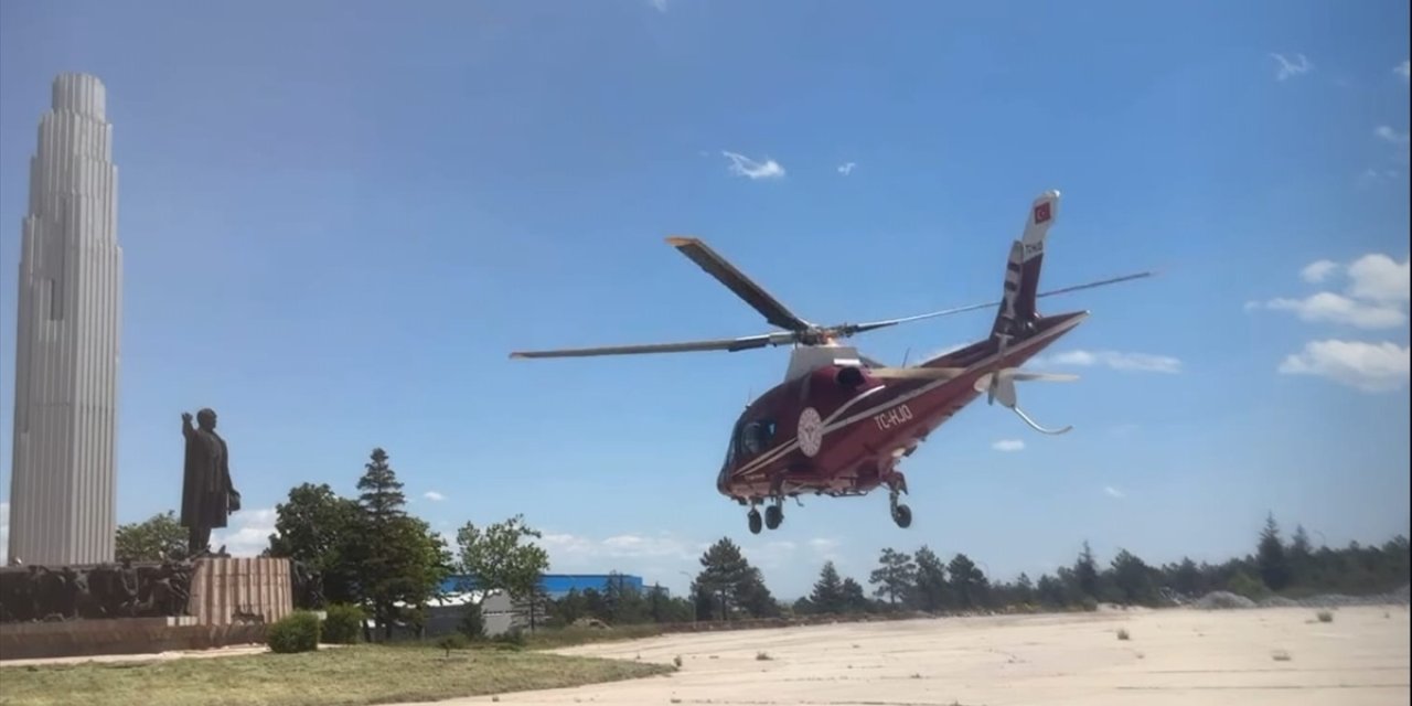 Konya’da hava ambulansı mide kanaması geçiren hasta için uçtu