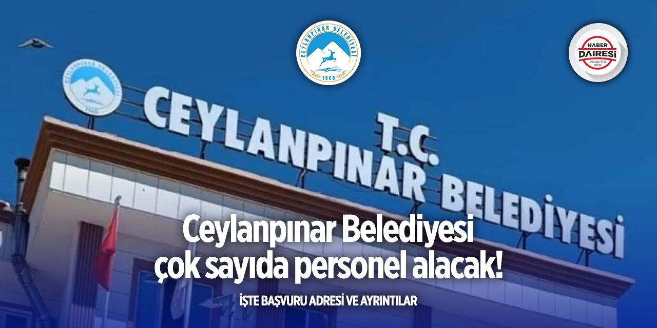 Şanlıurfa Ceylanpınar Belediyesi personel alımı 2025