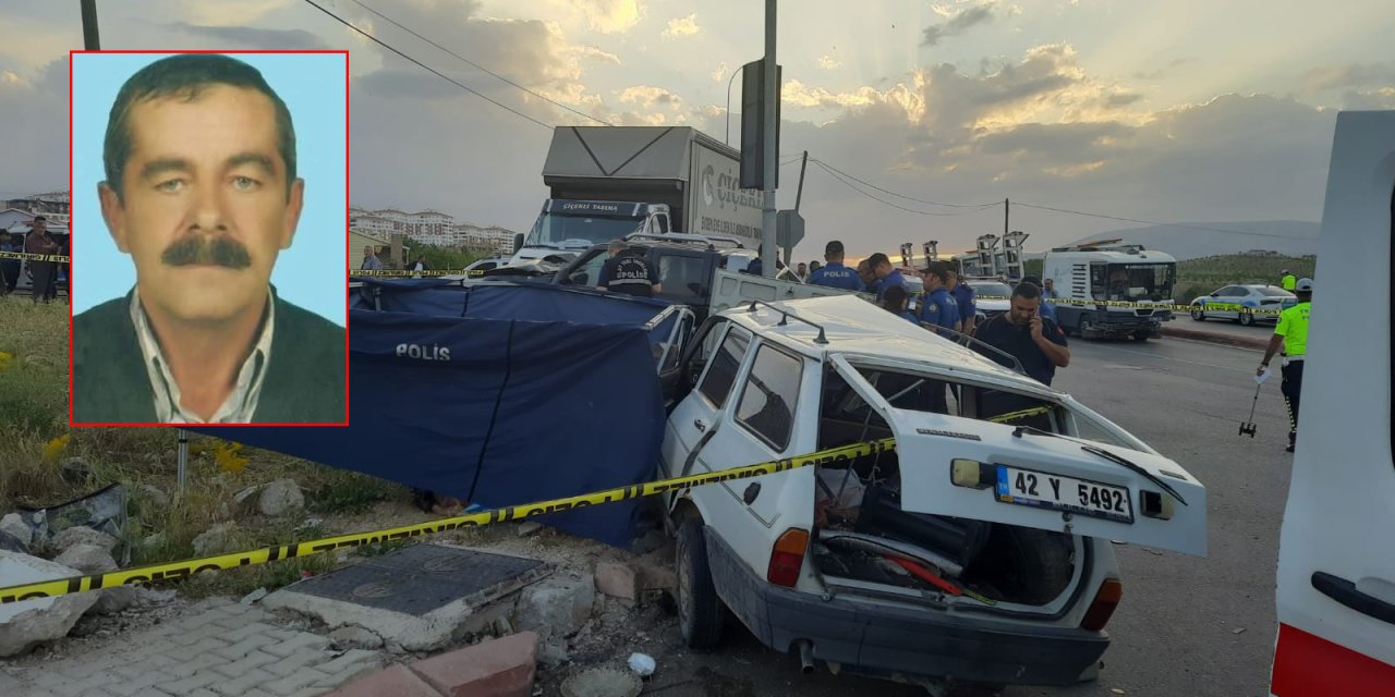 Konya’da kazaya kurban giden yaşlı çifte acı veda