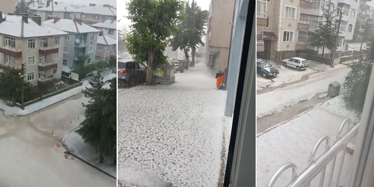 Konya’da kışı aratmayan görüntüler! 10 dakikada beyaza büründü