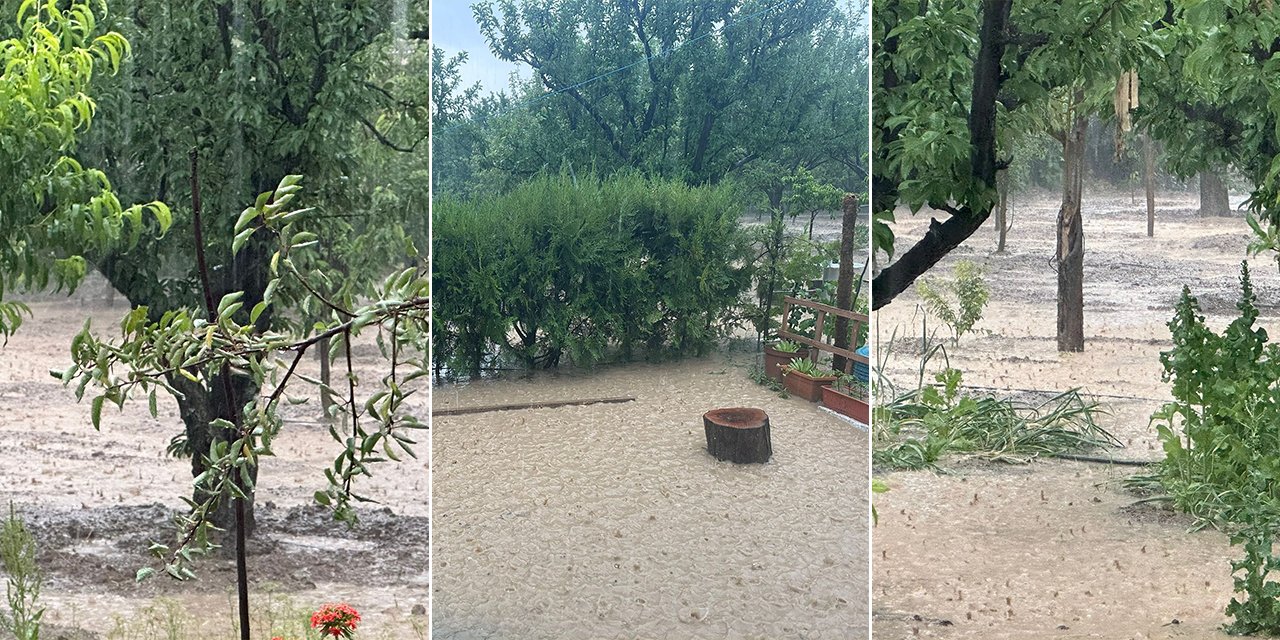 Beklenen yağış geldi! Konya’yı dolu ve sağanak bastırdı