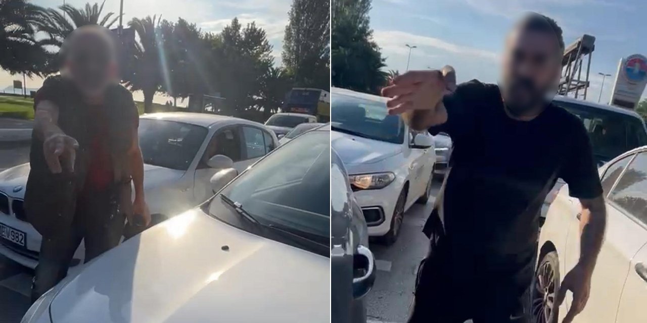 Kadın sürücü, 2 çocuğunun yanında saldırıya uğradı