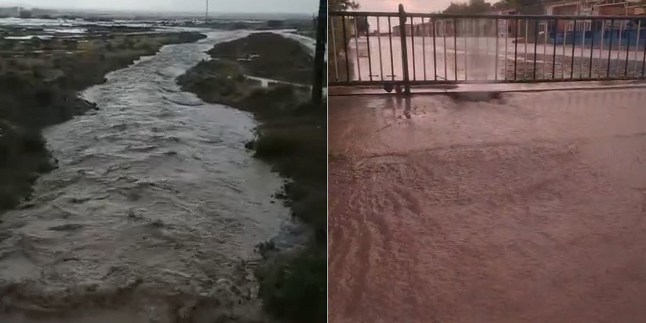 Konya'nın en az yağış alan ilçesinde şiddetli yağış