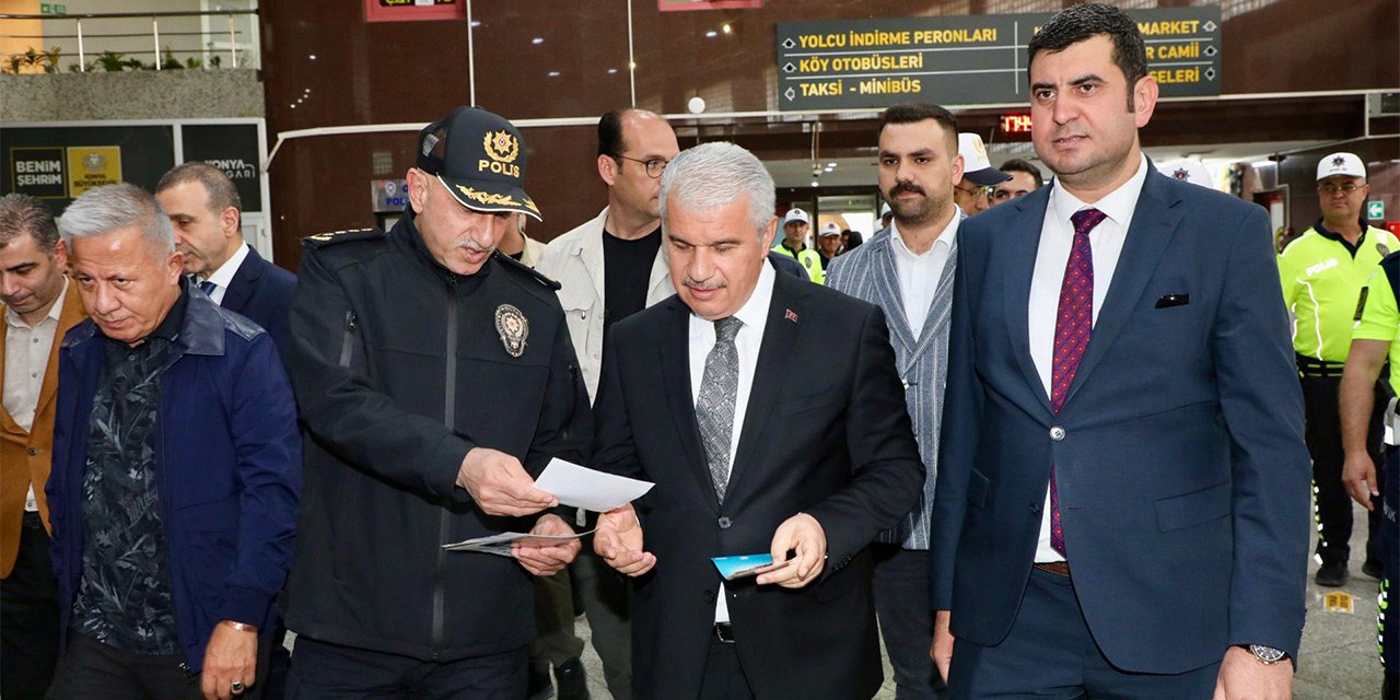 Konya Valisi Akın bayram yolculuğuna çıkanları uğurladı