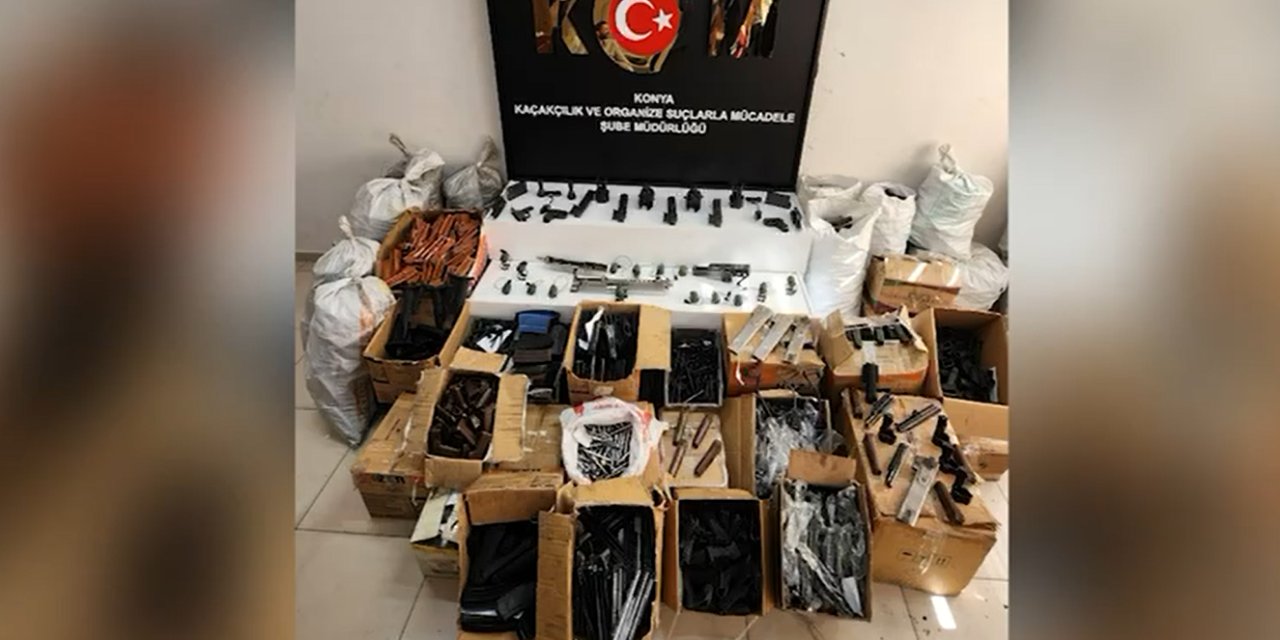 Konya polisinden dev operasyon! Ağır silah parçaları ele geçirildi