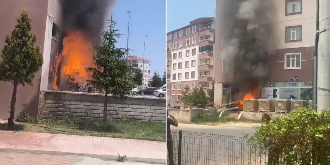 Konya’da 7 katlı binada korkutan yangın