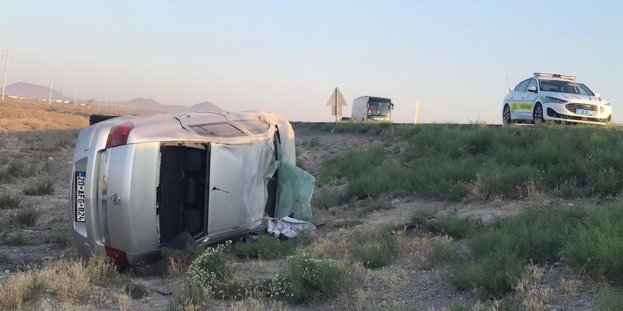 Konya'da otomobil takla attı! 3 yaralı var