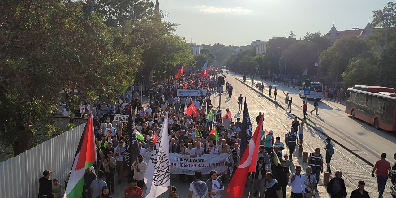 Konya Gazze için vicdan yürüyüşüne çıktı