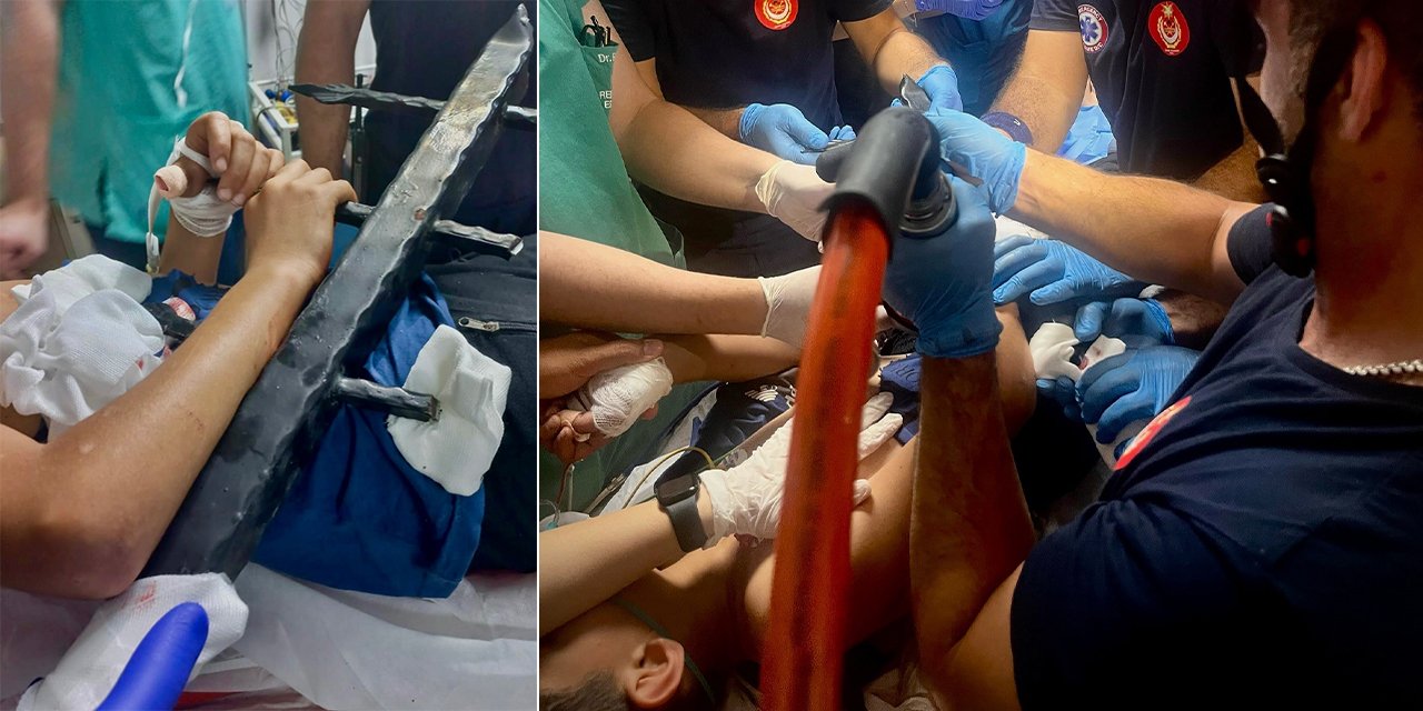 Yürekleri ağza getiren olay! 13 yaşındaki çocuk demir korkuluklara saplandı