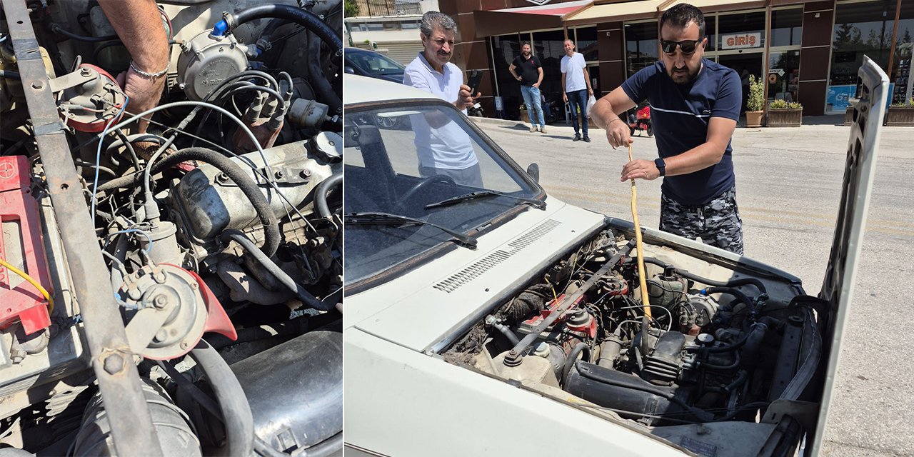 Yolda giderken garip sesler duydu, kaputu açınca göz göze geldi