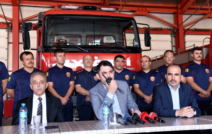 Bakan Kurum itfaiye teşkilatının bayramını böyle kutladı