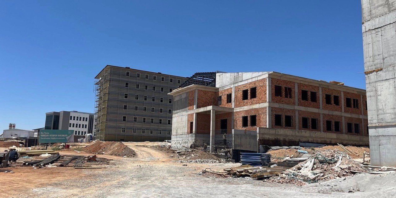 Konya’da 600 kişilik KYK yurdu inşaatı hızla yükseliyor