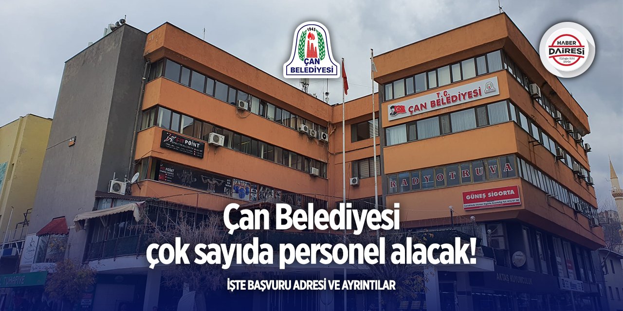 Çanakkale Çan Belediyesi personel alımı 2025
