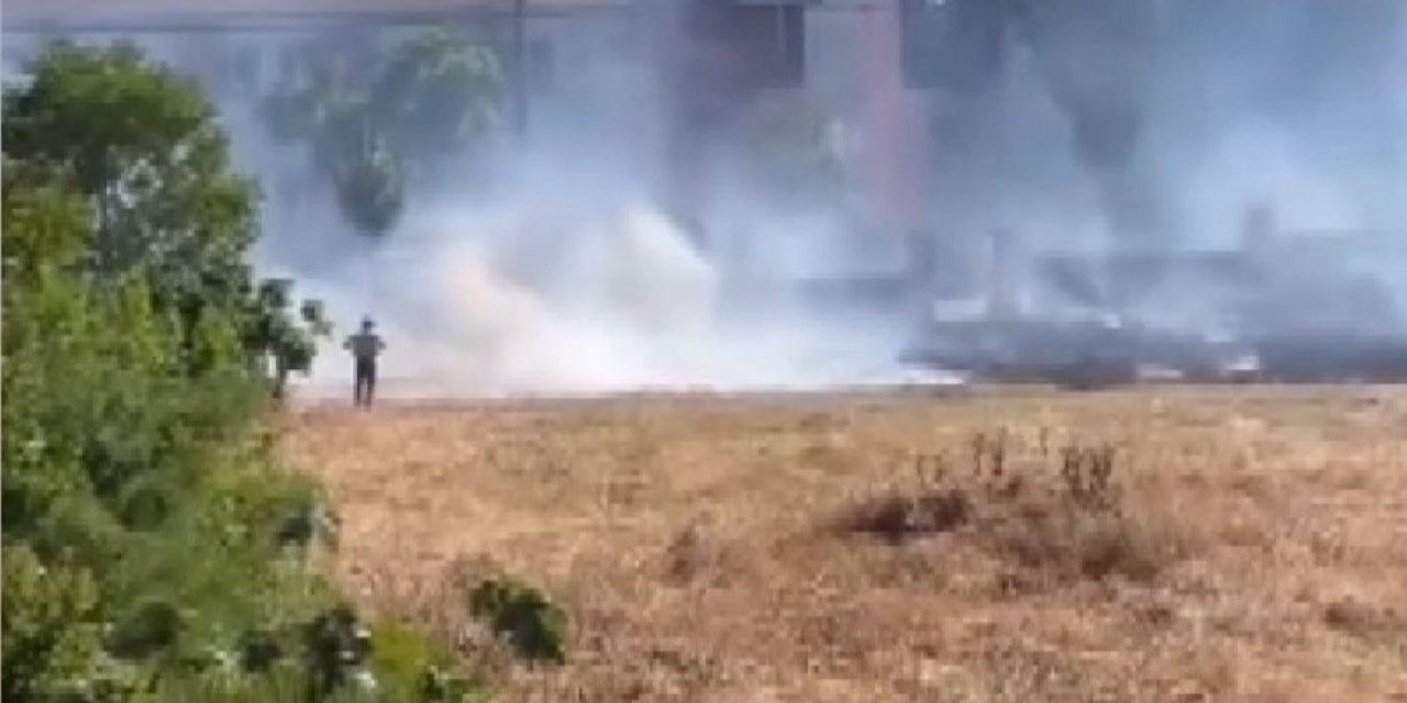 Eğlenmek için attıkları torpil yangın çıkarttı