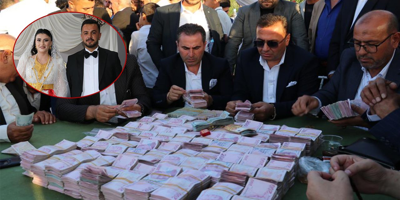 Bu düğünde gelin ve damada takılanları 14 kişi zor saydı