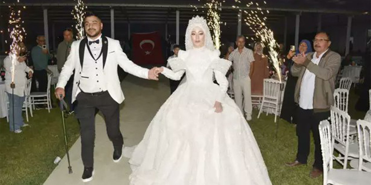 Vatan için iki bacağını feda eden Konyalı Gazi Emre Baydar dünyaevine girdi