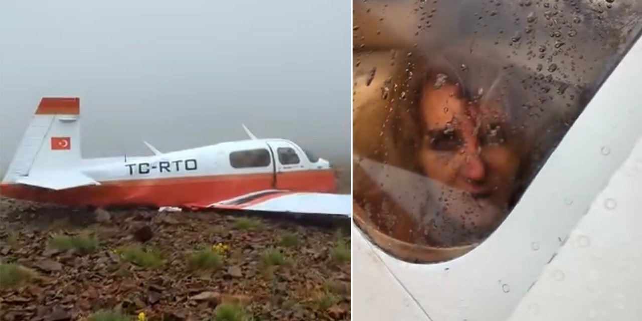 Rize'de düşen uçakta pilot ölmüştü! İlk görüntüler ortaya çıktı