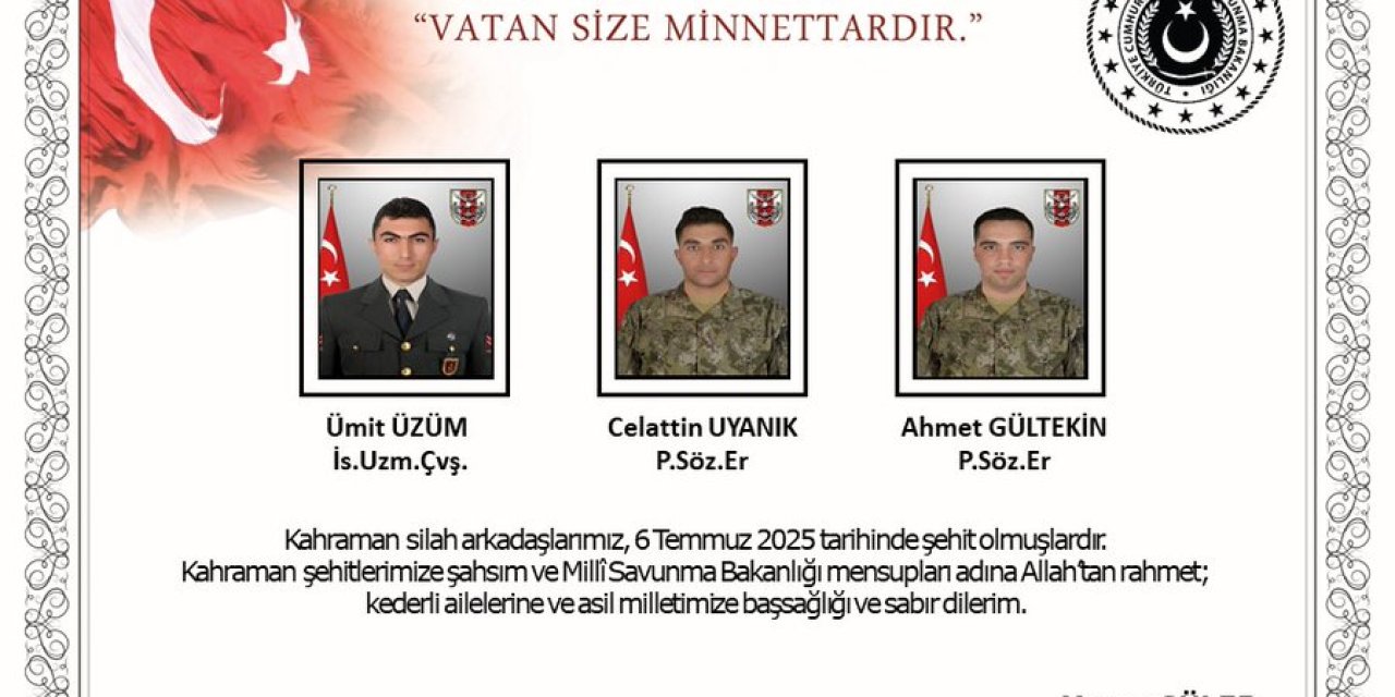 Şehidimizin acı haberi ailesine verildi