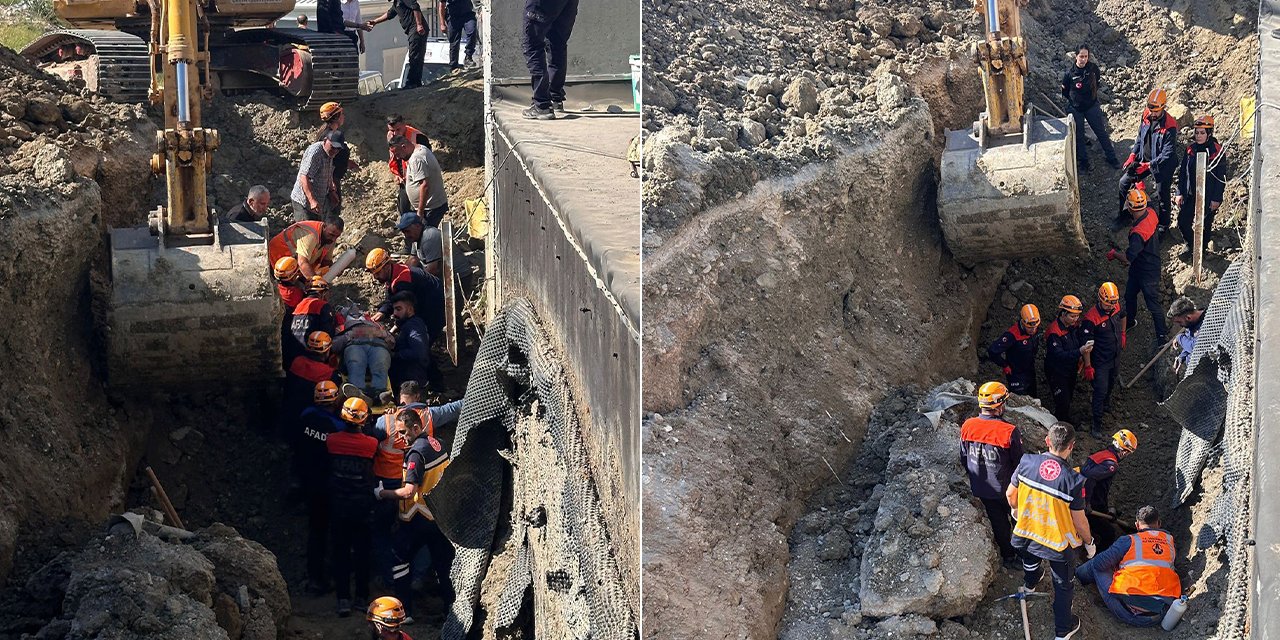 Tünel çalışmasında toprak kaydı! İşçiler göçük altında kaldı