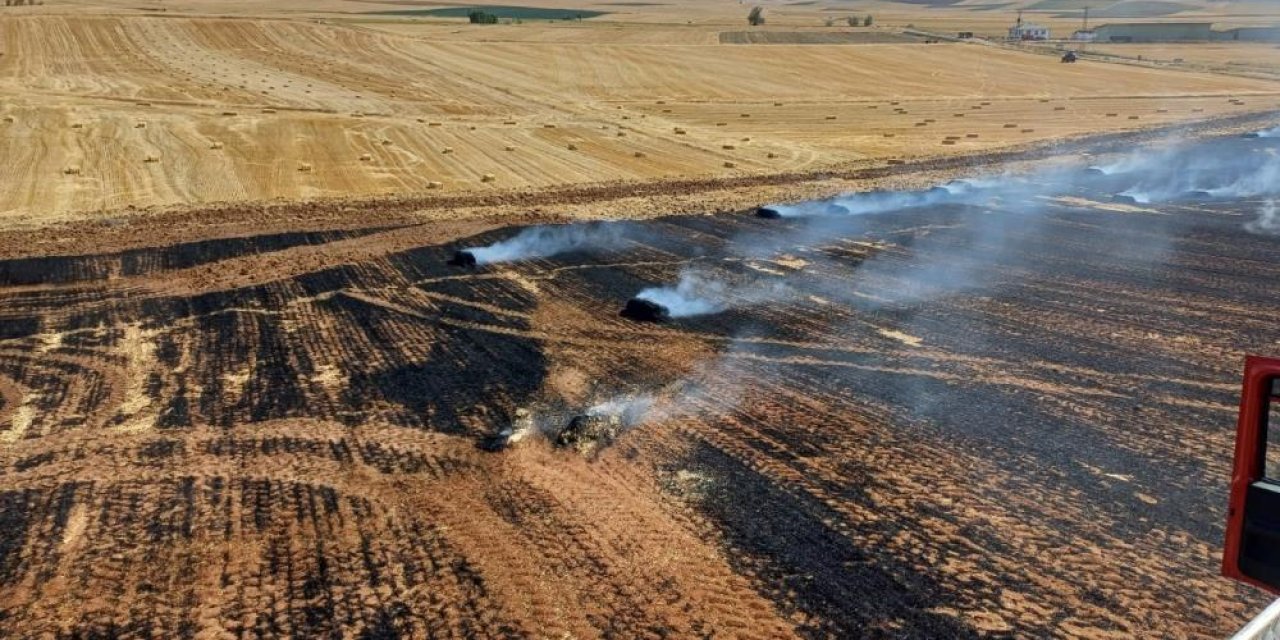 Tarlada yangın çıktı! 20 dönüm arazi küle döndü