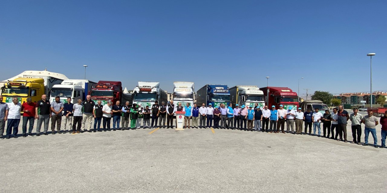29 milyonluk çeyiz yardımı Konya’dan TIR’larla yola çıktı