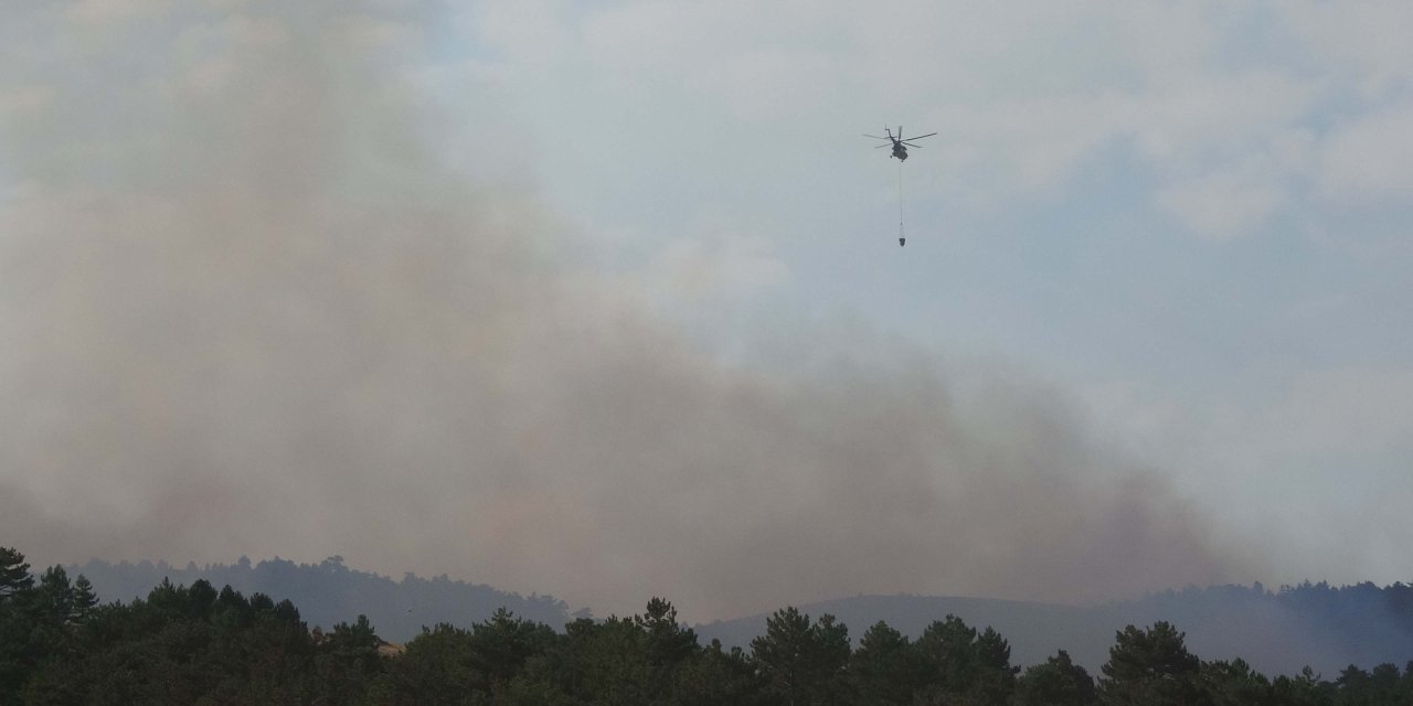 Doğanhisar’daki orman yangınına Emniyetten TOMA desteği