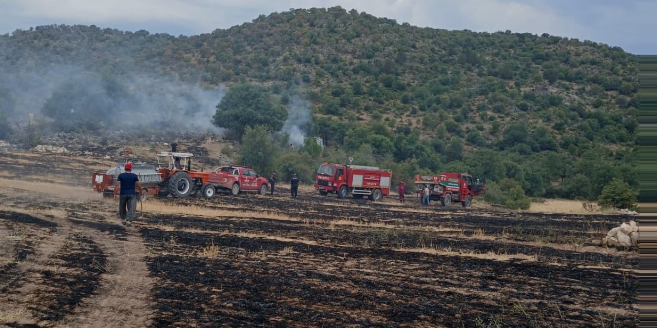 Konya’da anız yangını az kalsın yeni bir faciaya yol açıyordu