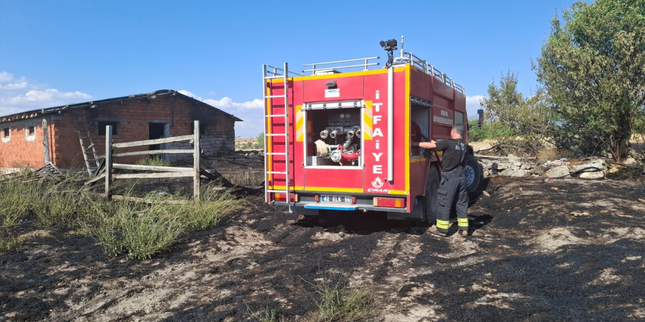 Konya’da yangın paniği! Mahalleli de seferber oldu
