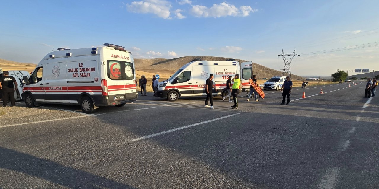 Konya’da tarım işçilerini taşıyan minibüs kazaya karıştı