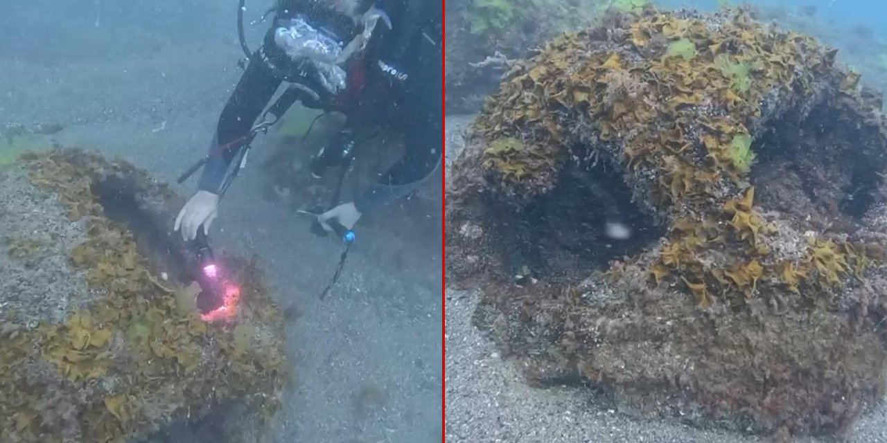 Denizde bulunan mayın SAS ekipleri tarafından patlatıldı