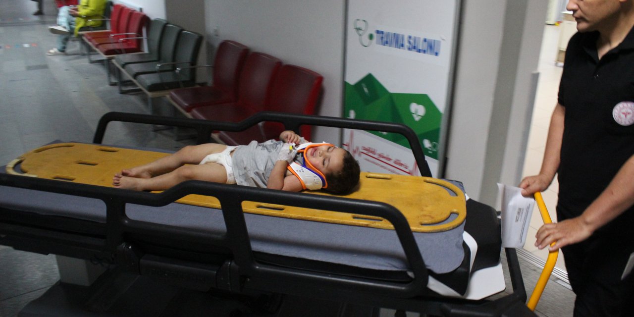 Evin balkonundan düşen Haydar bebek hastaneye kaldırıldı